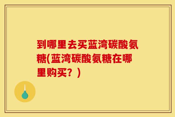 到哪里去买蓝湾碳酸氨糖(蓝湾碳酸氨糖在哪里购买？)