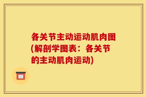 各关节主动运动肌肉图(解剖学图表：各关节的主动肌肉运动)