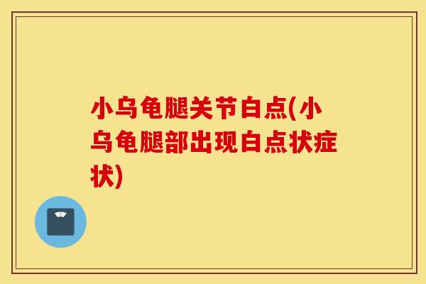 小乌龟腿关节白点(小乌龟腿部出现白点状症状)