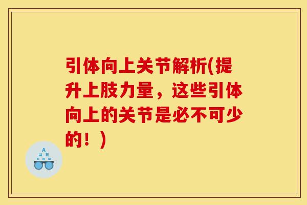 引体向上关节解析(提升上肢力量，这些引体向上的关节是必不可少的！)