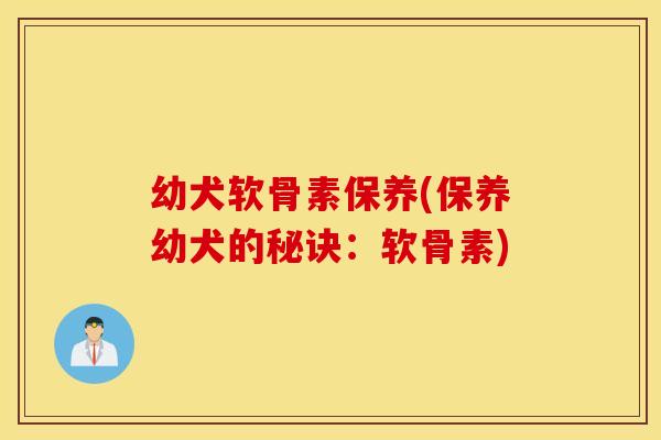 幼犬软骨素保养(保养幼犬的秘诀：软骨素)