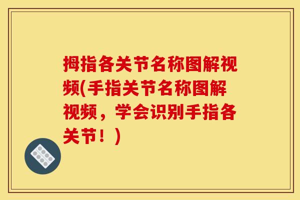 拇指各关节名称图解视频(手指关节名称图解视频，学会识别手指各关节！)
