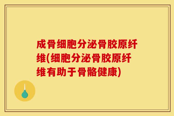 成骨细胞分泌骨胶原纤维(细胞分泌骨胶原纤维有助于骨骼健康)