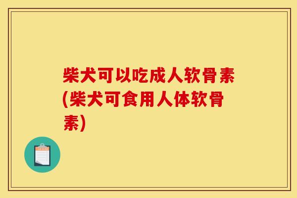 柴犬可以吃成人软骨素(柴犬可食用人体软骨素)
