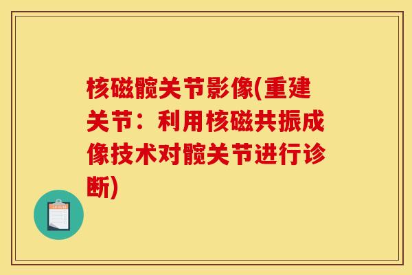 核磁髋关节影像(重建关节：利用核磁共振成像技术对髋关节进行诊断)