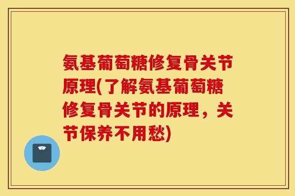 氨基葡萄糖修复骨关节原理(了解氨基葡萄糖修复骨关节的原理，关节保养不用愁)