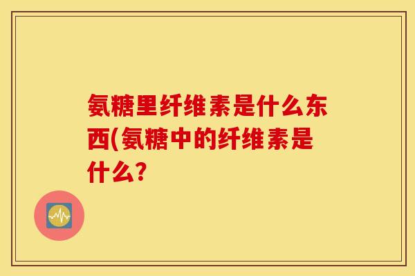 氨糖里纤维素是什么东西(氨糖中的纤维素是什么？