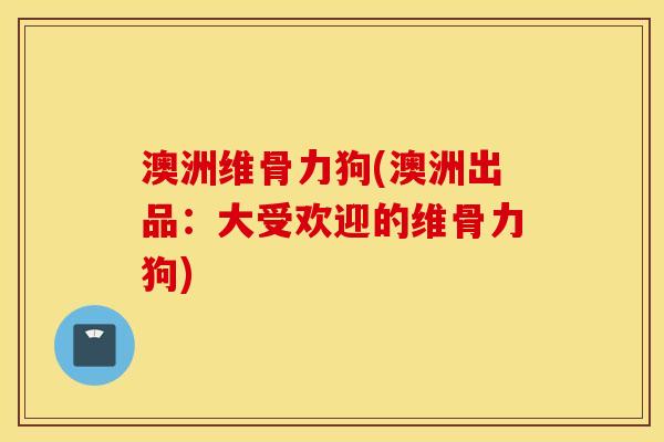 澳洲维骨力狗(澳洲出品：大受欢迎的维骨力狗)