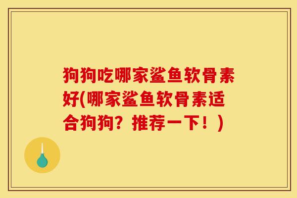 狗狗吃哪家鲨鱼软骨素好(哪家鲨鱼软骨素适合狗狗？推荐一下！)
