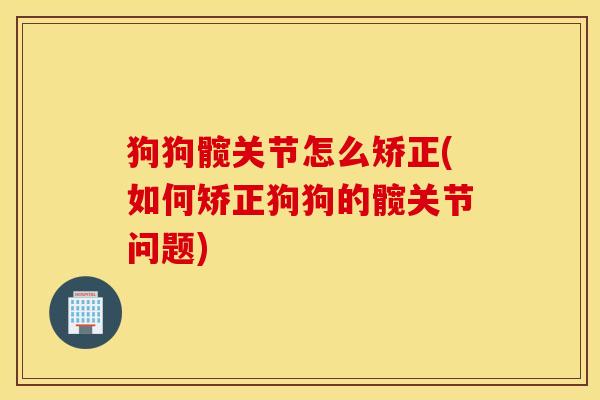 狗狗髋关节怎么矫正(如何矫正狗狗的髋关节问题)