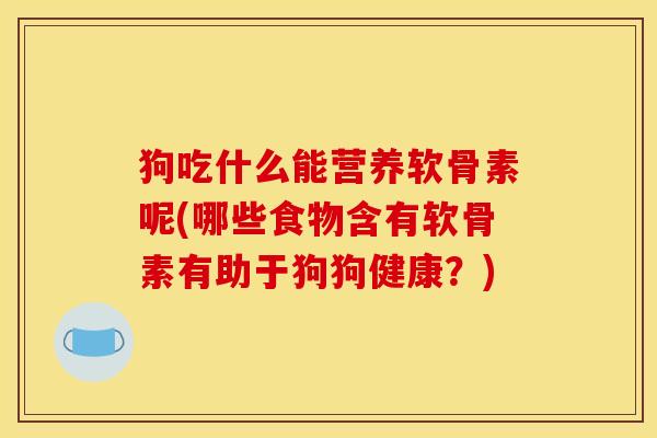 狗吃什么能营养软骨素呢(哪些食物含有软骨素有助于狗狗健康？)