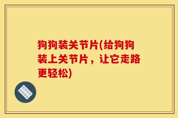 狗狗装关节片(给狗狗装上关节片，让它走路更轻松)