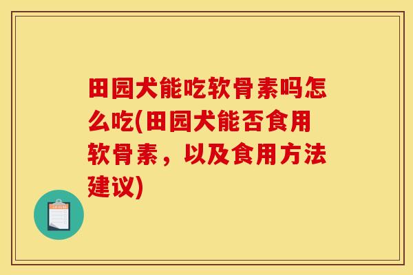 田园犬能吃软骨素吗怎么吃(田园犬能否食用软骨素，以及食用方法建议)