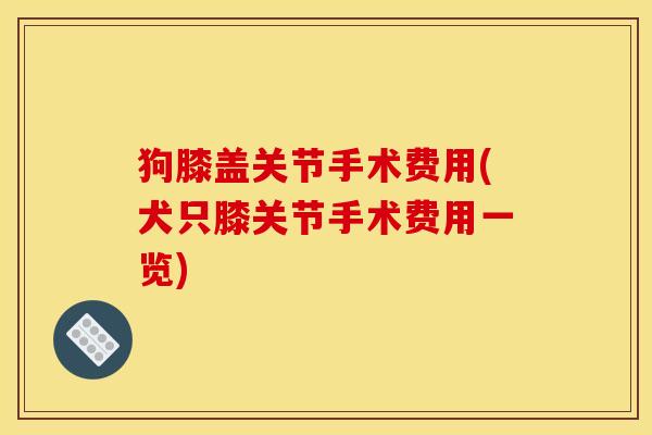 狗膝盖关节手术费用(犬只膝关节手术费用一览) 狗膝盖关节手术费用(犬只膝关节手术费用一览)