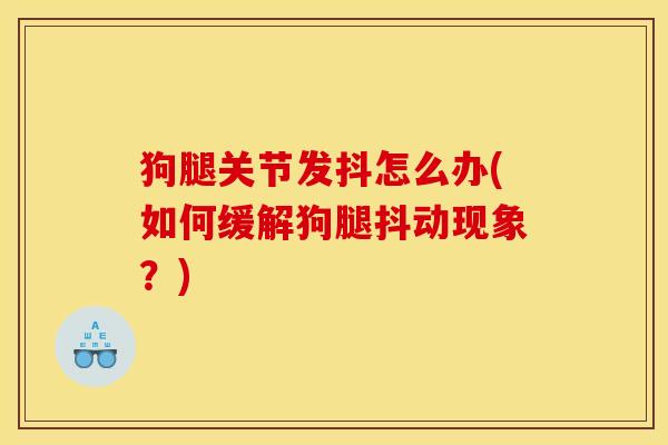 狗腿关节发抖怎么办(如何缓解狗腿抖动现象?) 狗腿关节发抖怎么办(如何缓解狗腿抖动现象?)
