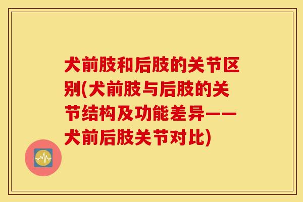 犬前肢和后肢的关节区别(犬前肢与后肢的关节结构及功能差异——犬前后肢关节对比)