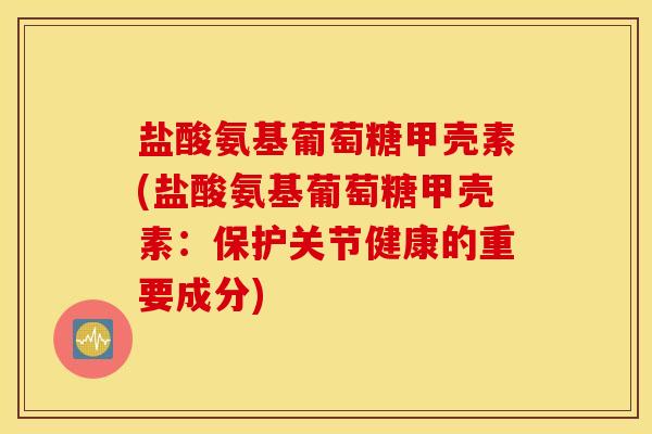盐酸氨基葡萄糖甲壳素(盐酸氨基葡萄糖甲壳素：保护关节健康的重要成分)