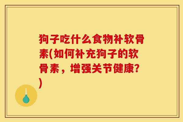 狗子吃什么食物补软骨素(如何补充狗子的软骨素，增强关节健康？)