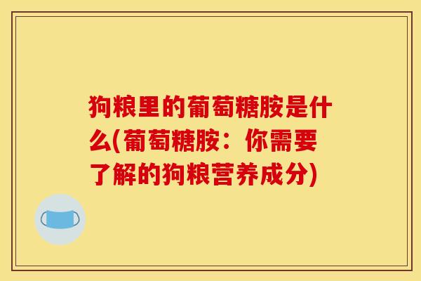 狗粮里的葡萄糖胺是什么(葡萄糖胺：你需要了解的狗粮营养成分)