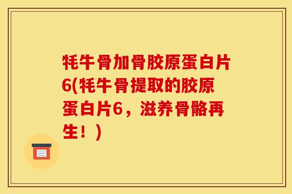牦牛骨加骨胶原蛋白片6(牦牛骨提取的胶原蛋白片6，滋养骨骼再生！)