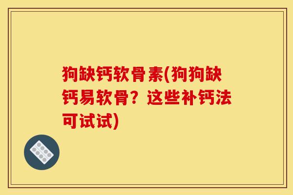 狗缺钙软骨素(狗狗缺钙易软骨？这些补钙法可试试)