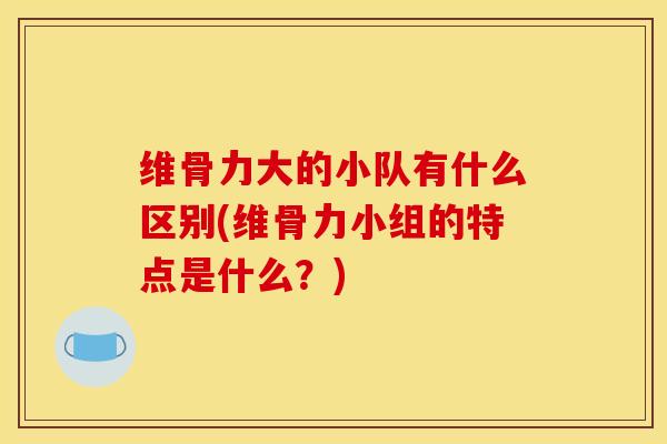 维骨力大的小队有什么区别(维骨力小组的特点是什么？)