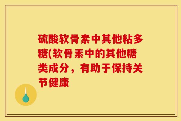 硫酸软骨素中其他粘多糖(软骨素中的其他糖类成分，有助于保持关节健康