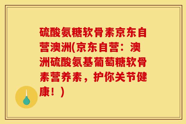 硫酸氨糖软骨素京东自营澳洲(京东自营：澳洲硫酸氨基葡萄糖软骨素营养素，护你关节健康！)