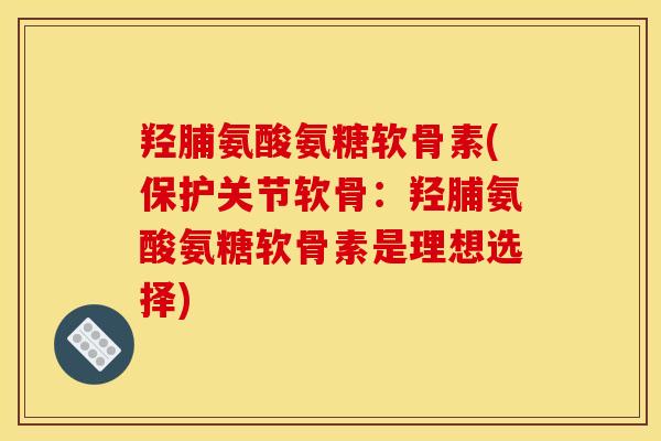 羟脯氨酸氨糖软骨素(保护关节软骨：羟脯氨酸氨糖软骨素是理想选择)