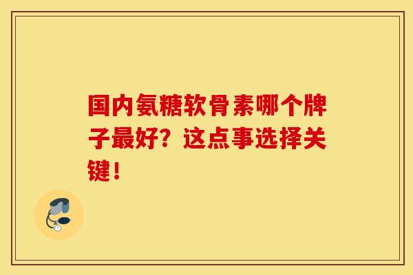 国内氨糖软骨素哪个牌子最好？这点事选择关键！