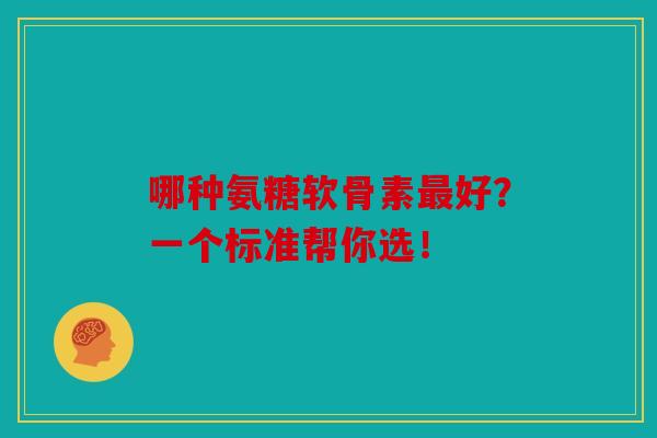 哪种氨糖软骨素最好?一个标准帮你选! 哪种氨糖软骨素最好?一个标准帮你选!