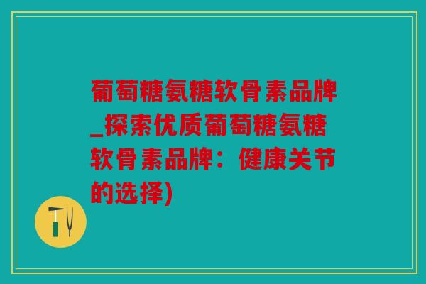 葡萄糖氨糖软骨素品牌_探索优质葡萄糖氨糖软骨素品牌：健康关节的选择)