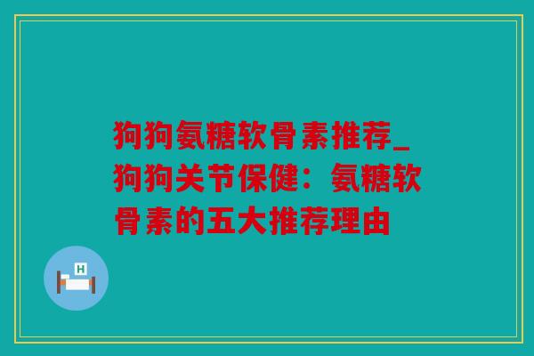 狗狗氨糖软骨素推荐_狗狗关节保健：氨糖软骨素的五大推荐理由