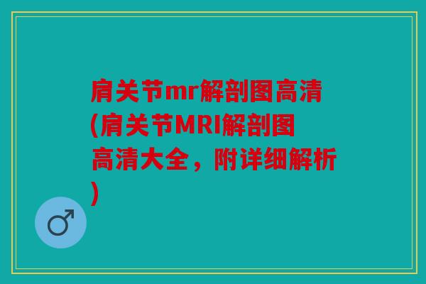 肩关节mr解剖图高清(肩关节MRI解剖图高清大全，附详细解析)