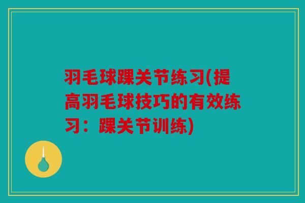 羽毛球踝关节练习(提高羽毛球技巧的有效练习：踝关节训练)