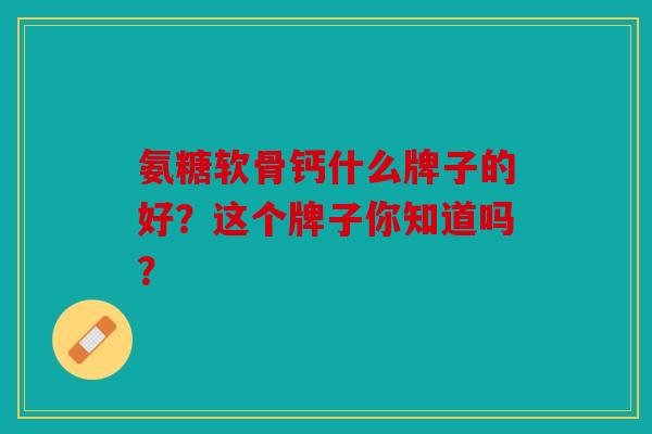 氨糖软骨钙什么牌子的好？这个牌子你知道吗？
