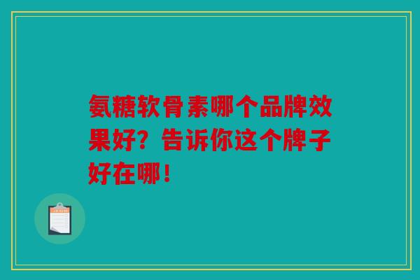 氨糖软骨素哪个品牌效果好？告诉你这个牌子好在哪！