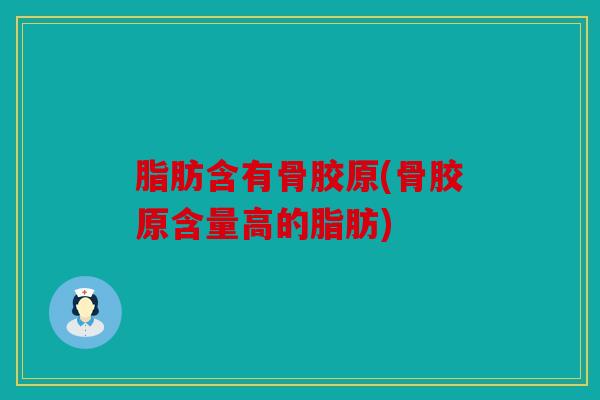 脂肪含有骨胶原(骨胶原含量高的脂肪)