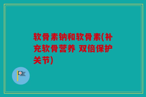 软骨素钠和软骨素(补充软骨营养 双倍保护关节)