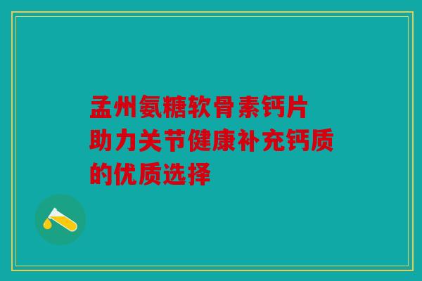孟州氨糖软骨素钙片 助力关节健康补充钙质的优质选择