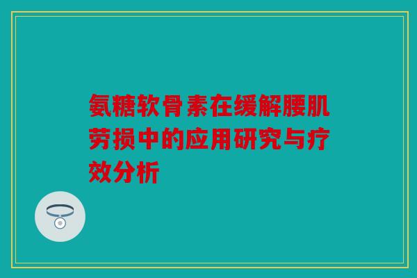 氨糖软骨素在缓解腰肌劳损中的应用研究与疗效分析