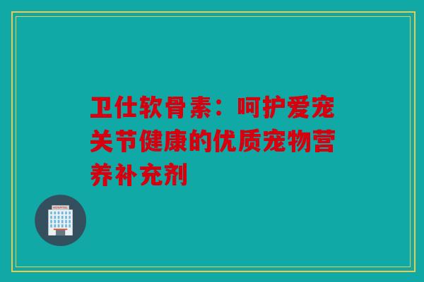 卫仕软骨素：呵护爱宠关节健康的优质宠物营养补充剂