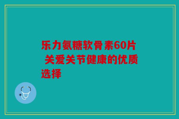 乐力氨糖软骨素60片 关爱关节健康的优质选择