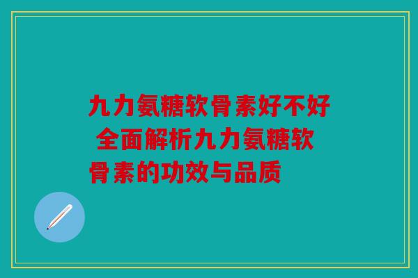 九力氨糖软骨素好不好 全面解析九力氨糖软骨素的功效与品质