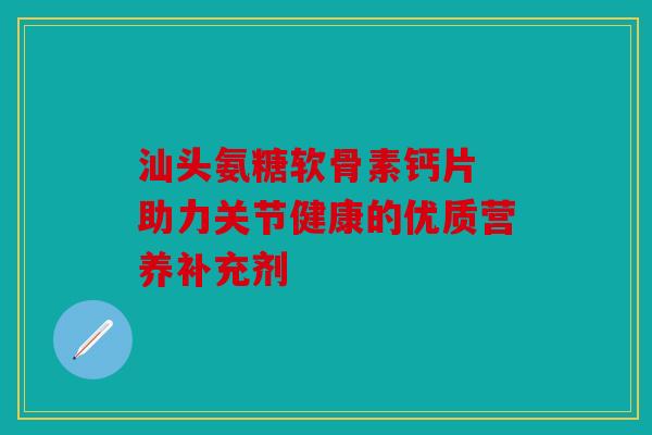 汕头氨糖软骨素钙片 助力关节健康的优质营养补充剂