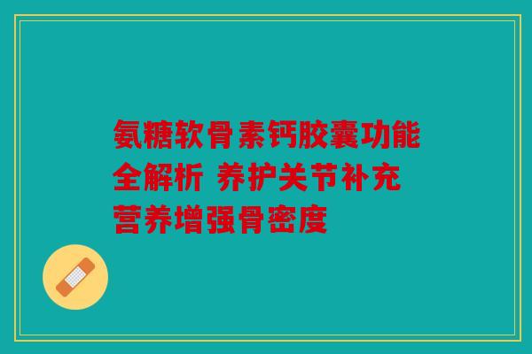 氨糖软骨素钙胶囊功能全解析 养护关节补充营养增强骨密度
