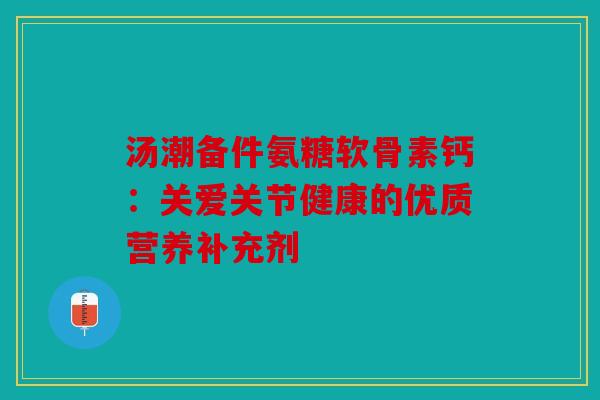 汤潮备件氨糖软骨素钙：关爱关节健康的优质营养补充剂