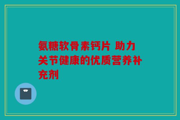 氨糖软骨素钙片 助力关节健康的优质营养补充剂