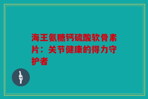海王氨糖钙硫酸软骨素片：关节健康的得力守护者