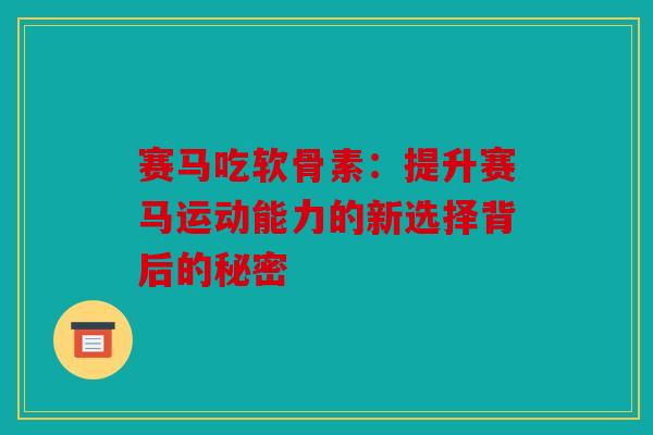 赛马吃软骨素：提升赛马运动能力的新选择背后的秘密